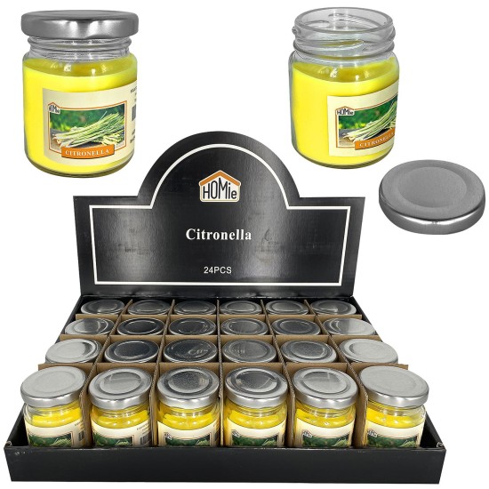 Κερί Σιτρονέλα σε Βαζάκι με Καπάκι 6x5cm 105g Gross/30g net Homie 57499