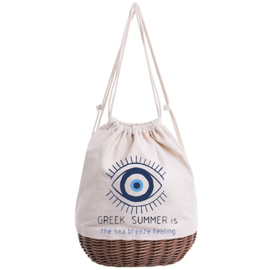 Τσάντα Πουγκί με Πάτο Καλάθι Υ:36cm  Βάση: 29x22cm SummerTiempo 622364