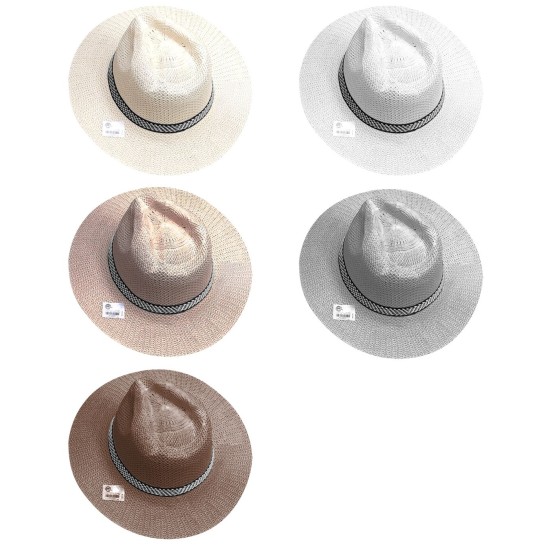 Καπέλο Μονόχρωμο Υφασμάτινη Πλέξη Ενηλίκων Φ36cm SummerTiempo 622488