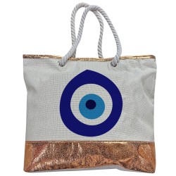Τσάντα Παραλίας Μεγάλη με Μάτι 55x34x17cm SummerTiempo 622550
