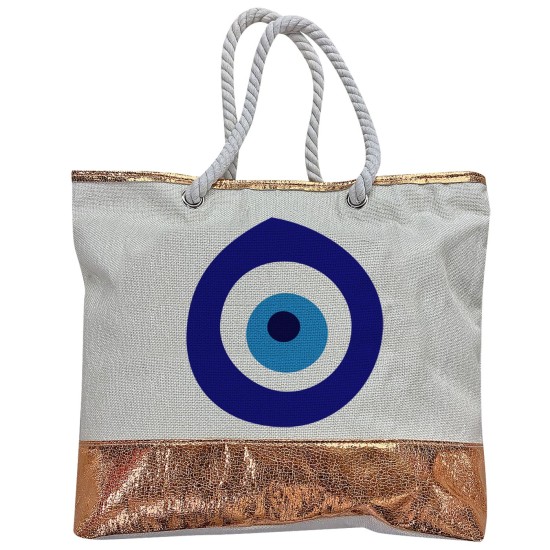 Τσάντα Παραλίας Μεγάλη με Μάτι 55x34x17cm SummerTiempo 622550 Τσάντα Παραλίας Μεγάλη με Μάτι 55x34x17cm SummerTiempo 622550