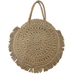 ΤΣΑΝΤΑ ΣΤΡΟΓΓΥΛΗ ΨΑΘΟΧΑΡΤΟ ΜΕ ΚΡΟΣΙΑ Φ43cm SUMMERtiempo 622559