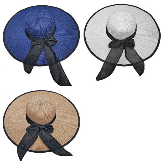 Καπέλο Ψαθόχαρτο με Φιόγκο Γυναικείο Φ48cm SummerTiempo 622563