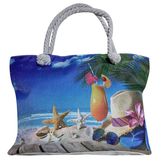 ΤΣΑΝΤΑ ΠΑΡΑΛΙΑΣ ΤΡΟΠΙΚΟ ΣΚΗΝΙΚΟ 46x35x12cm SUMMERtiempo 622600