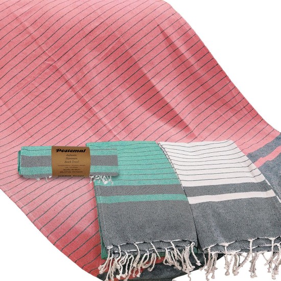 ΠΕΤΣΕΤΑ ΘΑΛΑΣΣΗΣ ΠΕΣΤΕΜΑΛ ΜΑΥΡΕΣ ΡΙΓΕΣ 90x180gr  ~280gr SUMMERtiempo 622727