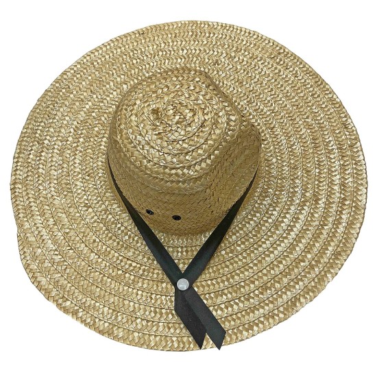 Καπέλο Ενηλίκων Ψάθινο με Κορδέλα Τρίγωνο 45x12cm SummerTiempo 622743