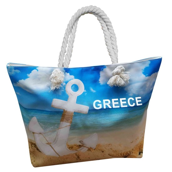 ΤΣΑΝΤΑ ΠΑΡΑΛΙΑΣ ΜΕΓΑΛΗ GREECE ΑΓΚΥΡΑ 58x37x16cm SUMMERtiempo 622761
