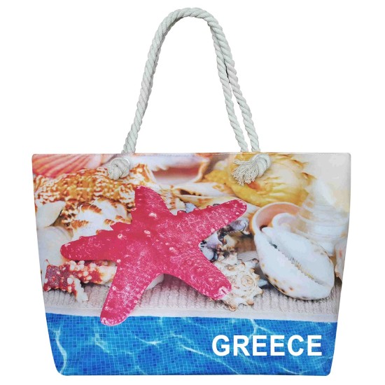 ΤΣΑΝΤΑ ΠΑΡΑΛΙΑΣ ΜΕΓΑΛΗ GREECE ΚΟΧΥΛΙΑ 58x37x16cm SUMMERtiempo 622762