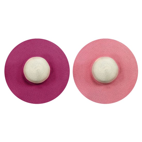 Καπέλο Ψαθόχαρτο Γυναικείο Δίχρωμο Φ47cm SummerTiempo 622832