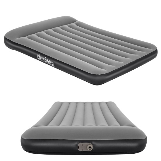 ΣΤΡΩΜΑ ΦΟΥΣΚΩΤΟ ΔΙΠΛΟ  ΜΕ ΕΝΣΩΜΑΤΩΜΕΝΗ ΗΛΕΚΤΡΙΚΗ ΤΡΟΜΠΑ 191x137x30cm Bestway 67462