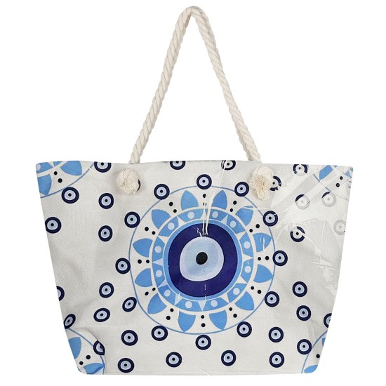 Τσάντα Παραλίας Μεγάλη με Μάτι Μεγάλο & Πολλά Μικρά 55x34x17cm SummerTiempo 622938