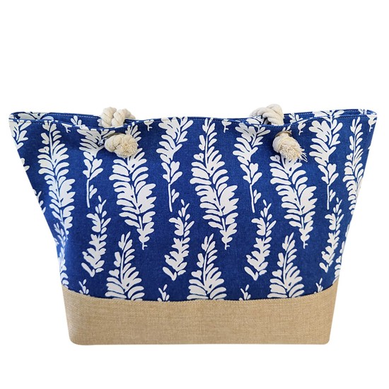 Τσάντα Παραλίας Μεγάλη με Φυτά Μπροστά & Πίσω 55x34x17cm SummerTiempo 622939