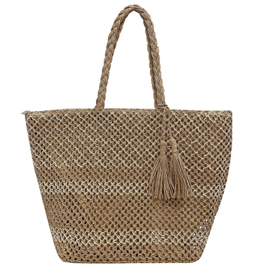 ΤΣΑΝΤΑ ΨΑΘΟΧΑΡΤΟ ΜΕ ΦΟΥΝΤΕΣ 53x35x15cm SUMMERtiempo 622941