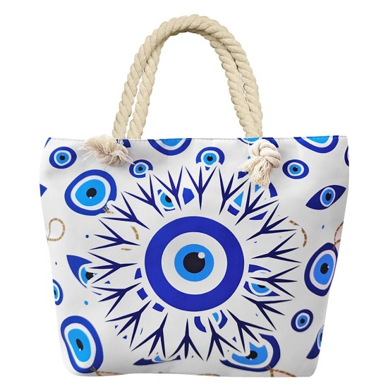 Τσάντα Παραλίας Μάτι Μεγάλο & Πολλά Μικρά 45x34x15cm SummerTiempo 622943