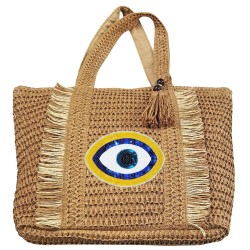 Τσάντα Ψαθόχαρτο με Μάτι 48x36x15cm SummerTiempo 623130