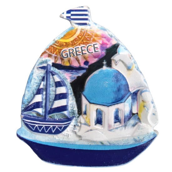 Μαγνητάκι Κεραμικό Greek Βάρκα 7x6cm SummerTiempo 623343