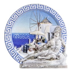 Μαγνητάκι Κεραμικό Greek Μύλος Άγαλμα 6,5x6,5cm SummerTiempo 623344