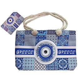 Τσάντα Παραλίας Μάτι σετ με Νεσεσέρ 55x37x17cm & 19x12cm SummerTiempo 623369