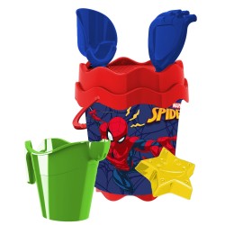 Κουβαδάκι Spiderman ø17cm με Ποτιστήρι σετ=6 τεμ Spiderman 25634