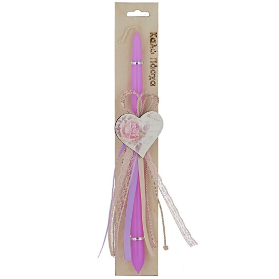 ΛΑΜΠΑΔΑ ΚΑΡΔΙΑ ΞΥΛΙΝΗ ΠΛΑΤΗ 'ΚΑΛΟ ΠΑΣΧΑ' 42cm Bunny's 931947