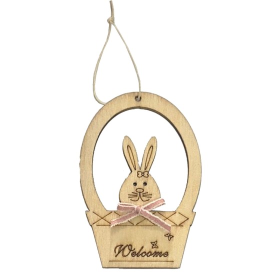 ΣΤΟΛΙΔΙ ΚΡΕΜΑΣΤΟ ΚΑΛΑΘΙ ΜΕ ΛΑΓΟ 10x6,5cm Bunny's 931987