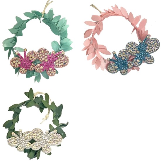 ΣΤΕΦΑΝΑΚΙ ΚΡΕΜΑΣΤΟ ΜΕ ΠΕΤΑΛΟΥΔΕΣ 8cm Bunny's 931988