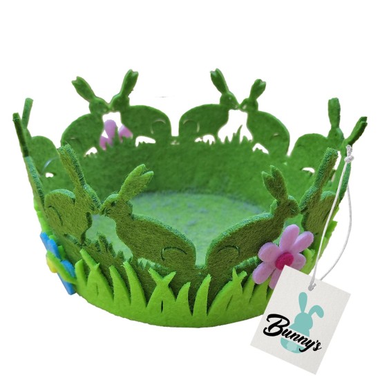 ΚΑΛΑΘΙ ΤΣΟΧΙΝΟ ΣΤΡΟΓΓΥΛΟ ΜΕ ΛΑΓΟΥΣ Φ14x7cm Bunny's 931995