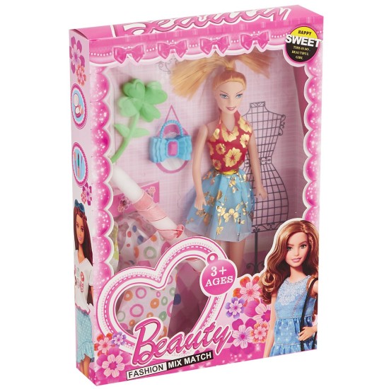 ΛΑΜΠΑΔΑ ΚΟΥΚΛΑ ΜΕ ΦΟΡΕΜΑΤΑ, ΤΣΑΝΤΑ & ΛΟΥΛΟΥΔΙ 32x23x5cm Bunny's 932045