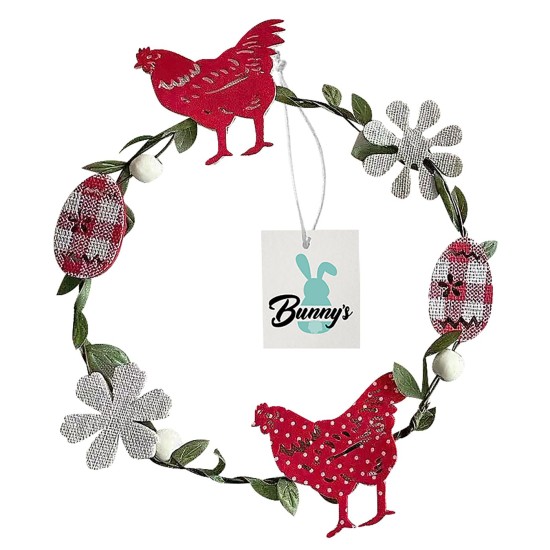 ΣΤΕΦΑΝΙ ΜΕΤΑΛΛΙΚΟ ΚΟΤΕΣ-ΑΥΓΑ Φ21cm Bunny's 932062