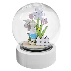 ΣΤΟΛΙΔΙ ΛΑΓΟΣ ΜΕ ΛΟΥΛΟΥΔΙΑ ΣΕ ΓΥΑΛΑ & ΦΩΣ 12x8cm Bunny's 932097