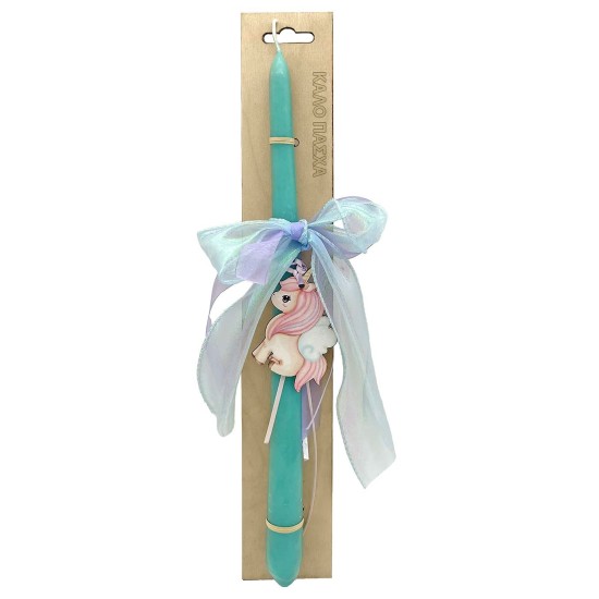 Λαμπάδα Μονόκερος σε Ξύλινο Πλαίσιο 35x8x2cm Bunny's 932149