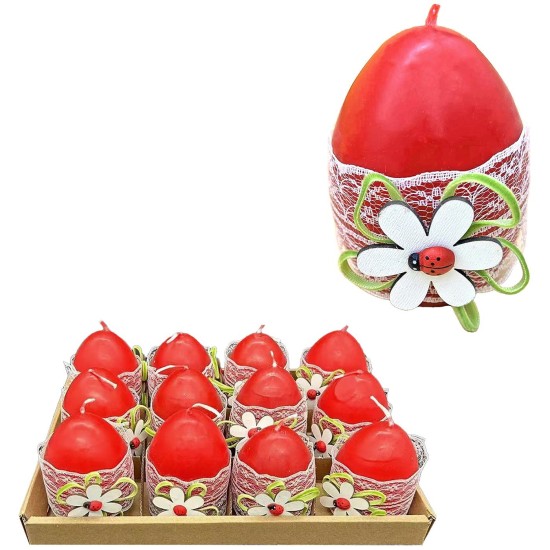 Κερί Αυγό με Πασχαλίτσα 8cm Bunny's 932161