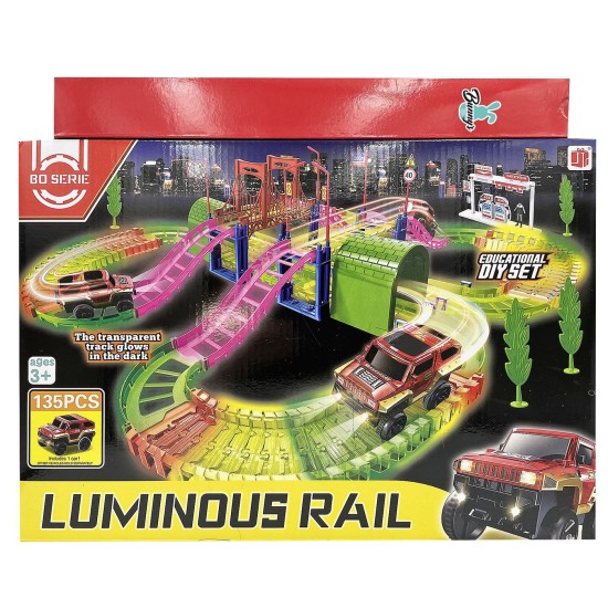 Λαμπάδα Αυτοκινητόδρομος Φωσφορίζει με Γέφυρα Luminous Rail 39x27x7cm Bunny's 932248