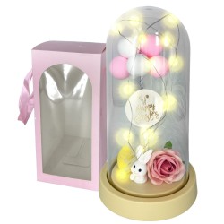 Γυάλα με φως Λαγουδάκι & Μπάλες 22x11cm Bunny's 932276