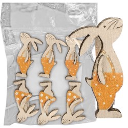 Μανταλάκια Λαγός Ξύλινα Σετ=6 τεμ 4,5cm Bunny's 932287