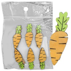 Μανταλάκια Καρότα Ξύλινα Σετ=6 τεμ 4,5cm Bunny's 932288