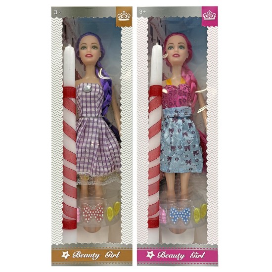 Λαμπάδα Κούκλα 28cm Καλοκαιρινό Φόρεμα 32x10x4cm Bunny's 932332