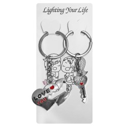 Μπρελόκ Καρδιά & Κλειδί σετ=2 τεμ ~9cm Homie 423064