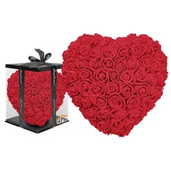 Καρδιά από Τεχνητά Τριαντάφυλλα 23cm Καρδιά= 23cm, κουτί=25cm Homie 423094