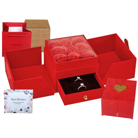 Τριαντάφυλλα σε Κουτί Ανοιγόμενο με Συρτάρι 11,5x11,5x9cm Homie 423118