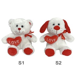 ΑΡΚΟΥΔΑΚΙ ΜΕ ΦΙΟΓΚΟ & ΚΟΚΚΙΝΗ ΚΑΡΔΙΑ 30cm ToyMarkt 99447