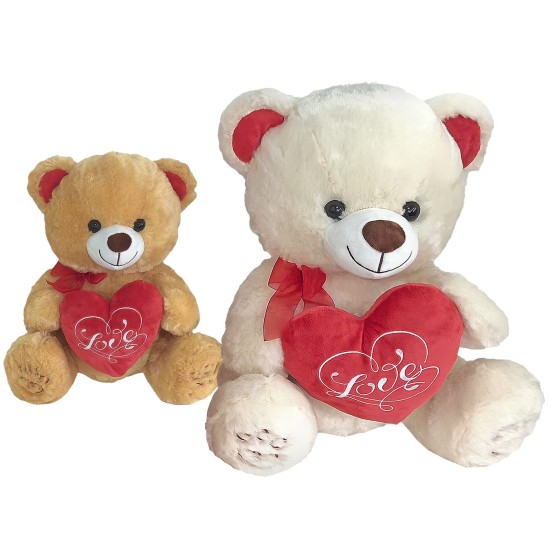 Αρκουδάκι Λούτρινο με Καρδιά 35cm ToyMarkt 99520