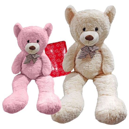 Αρκούδος Γίγας με Φιόγκο 120cm, Καθιστό 65cm ToyMarkt 99541