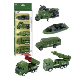 DIE CAST PULL BACK ΣΕΤ 5 ΟΧΗΜΑΤΩΝ ΣΤΡΑΤΙΩΤΙΚΑ 10x34cm 902055 70-2035