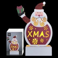 ΑΓΙΟΣ XMAS ΞΥΛΙΝΟΣ ΜΕ LED 16x12x4cm