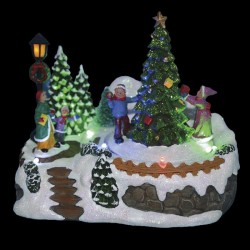ΧΩΡΙΟ XMAS ΦΩΣ-ΚΙΝΗΣΗ "ΔΕΝΤΡΑΚΙΑ" 18cm