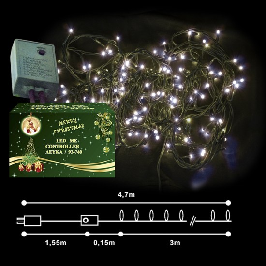 100 LED ΛΕΥΚΑ ΠΡΟΓΡΑΜΜΑ 220V