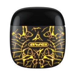Awei T28 Pro Earbud Bluetooth Handsfree Ακουστικά με Θήκη Φόρτισης Μαύρα