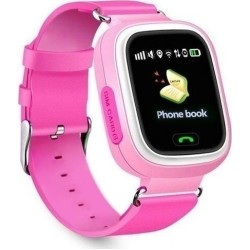 Παιδικό Smartwatch με GPS και Καουτσούκ/Πλαστικό Λουράκι Ροζ Q90