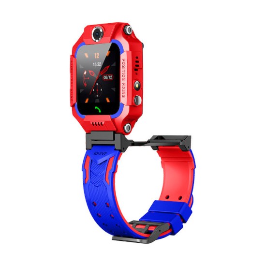 Ezra Παιδικό Smartwatch με GPS και Καουτσούκ/Πλαστικό Λουράκι Κόκκινο-Μπλε